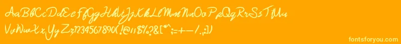 Czcionka Brazillian demo – żółte czcionki na pomarańczowym tle