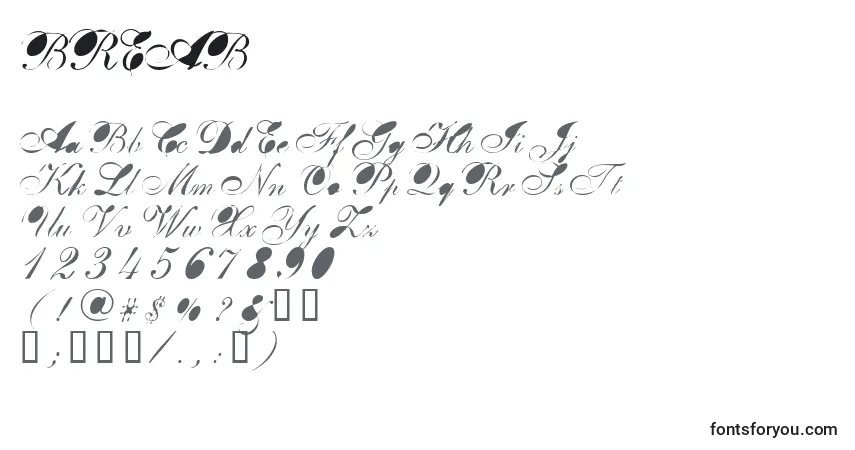 Шрифт BREAB    (122040) – алфавит, цифры, специальные символы