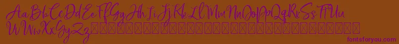 Bread Store-Schriftart – Violette Schriften auf braunem Hintergrund