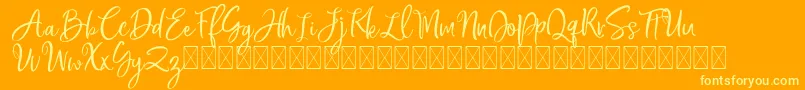 Bread Store Font – Yellow Fonts on Orange Background