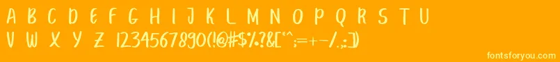 フォントBREAK BEACH   PERSONAL USE – オレンジの背景に黄色の文字