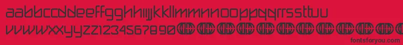 break label DEMO Font – Black Fonts on Red Background