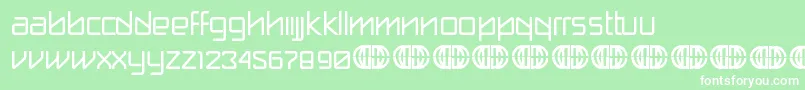 break label DEMO Font – White Fonts on Green Background