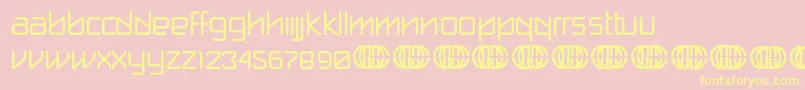 break label DEMO Font – Yellow Fonts on Pink Background