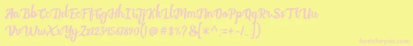 Break Stones   Free Personal Use-Schriftart – Rosa Schriften auf gelbem Hintergrund