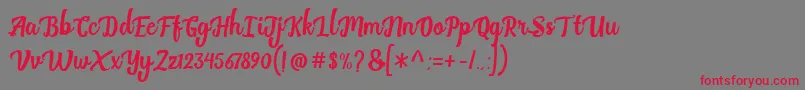 フォントBreak Stones   Free Personal Use – 赤い文字の灰色の背景