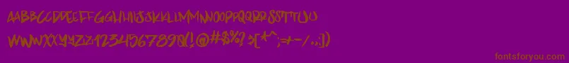 Grapedragon-Schriftart – Braune Schriften auf violettem Hintergrund