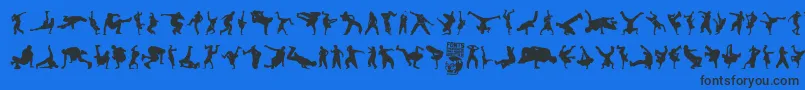 Breakdance Font – Black Fonts on Blue Background