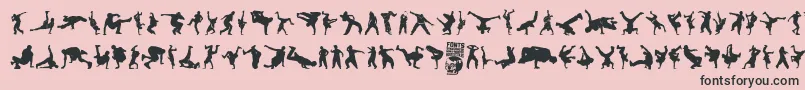 Breakdance-Schriftart – Schwarze Schriften auf rosa Hintergrund