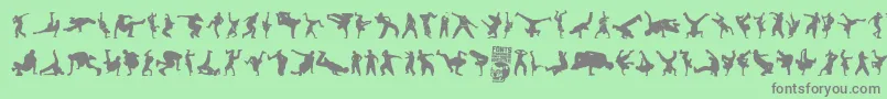 Breakdance-Schriftart – Graue Schriften auf grünem Hintergrund