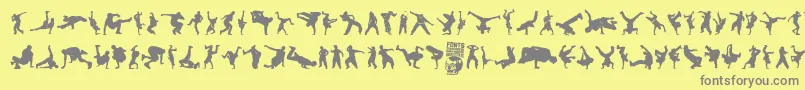 Breakdance Font – Gray Fonts on Yellow Background