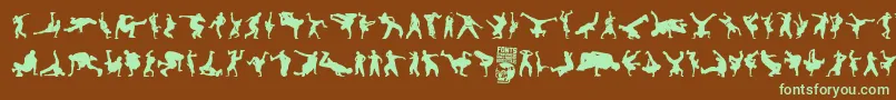 Breakdance Font – Green Fonts on Brown Background