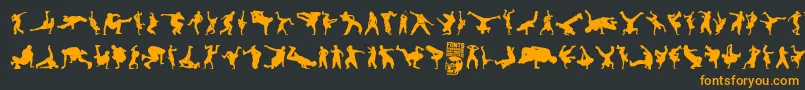 Breakdance Font – Orange Fonts on Black Background