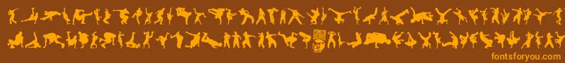 Breakdance Font – Orange Fonts on Brown Background