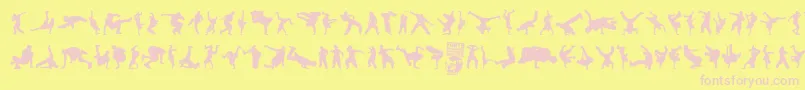 Breakdance Font – Pink Fonts on Yellow Background