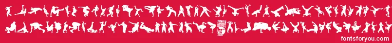 Breakdance Font – White Fonts on Red Background