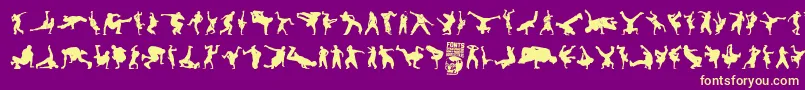 Breakdance Font – Yellow Fonts on Purple Background