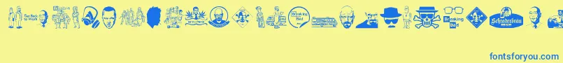 Breaking Bad-Schriftart – Blaue Schriften auf gelbem Hintergrund