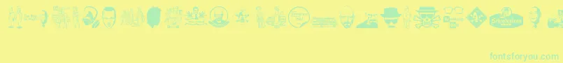 Breaking Bad Font – Green Fonts on Yellow Background