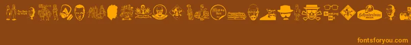 Fonte Breaking Bad – fontes laranjas em um fundo marrom