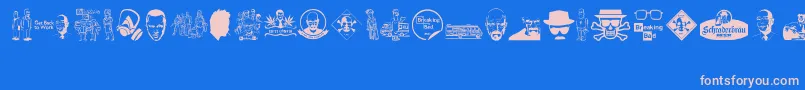 Breaking Bad Font – Pink Fonts on Blue Background