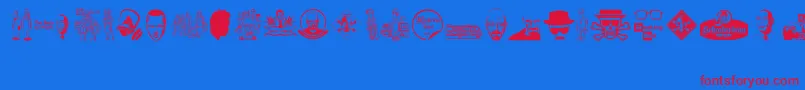 Breaking Bad-Schriftart – Rote Schriften auf blauem Hintergrund