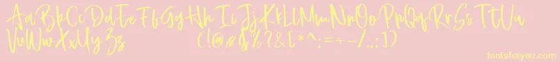 Breakout Font – Yellow Fonts on Pink Background