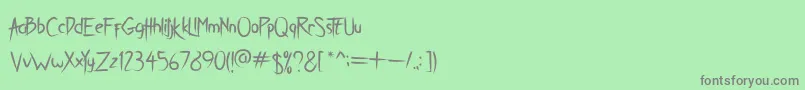 フォントBreath Karma – 緑の背景に灰色の文字