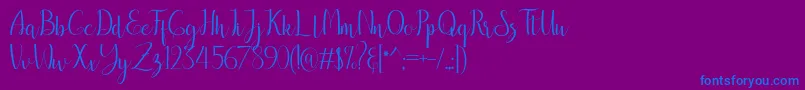 フォントbreathaking – 紫色の背景に青い文字