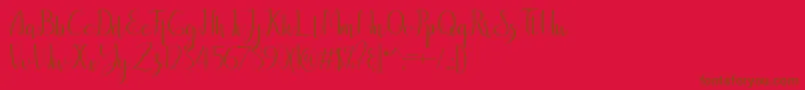 breathaking-Schriftart – Braune Schriften auf rotem Hintergrund