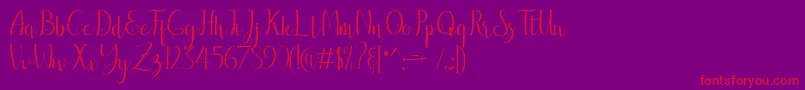 フォントbreathaking – 紫の背景に赤い文字