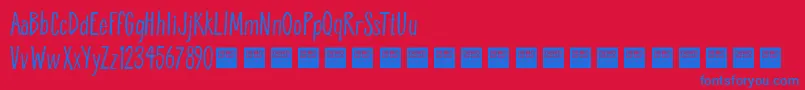 Шрифт Breathe Easy   Demo – синие шрифты на красном фоне
