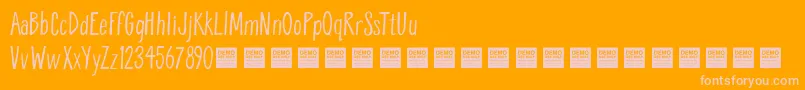 Шрифт Breathe Easy   Demo – розовые шрифты на оранжевом фоне