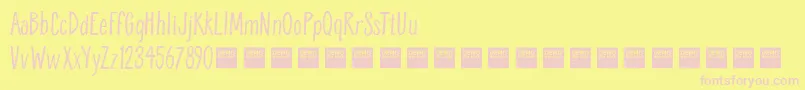 Шрифт Breathe Easy   Demo – розовые шрифты на жёлтом фоне