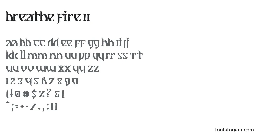Schriftart Breathe Fire II – Alphabet, Zahlen, spezielle Symbole