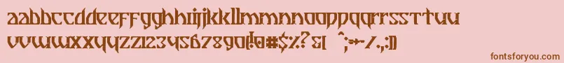 フォントBreathe Fire II – ピンクの背景に茶色のフォント