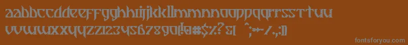フォントBreathe Fire II – 茶色の背景に灰色の文字