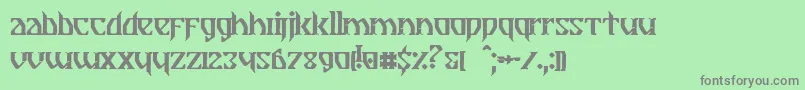 フォントBreathe Fire II – 緑の背景に灰色の文字