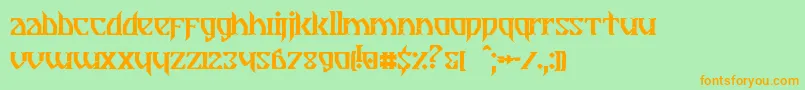 Breathe Fire II Font – Orange Fonts on Green Background