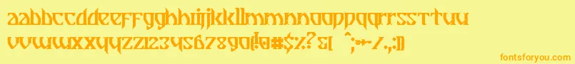 Breathe Fire II Font – Orange Fonts on Yellow Background