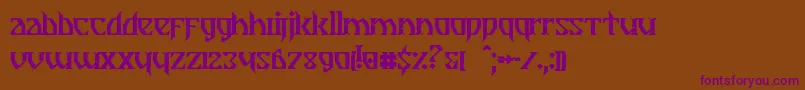 Weitere Informationen zur Breathe Fire II-Schriftart Breathe Fire II-Schriftart – Violette Schriften auf braunem Hintergrund