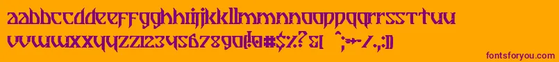 Breathe Fire II Font – Purple Fonts on Orange Background