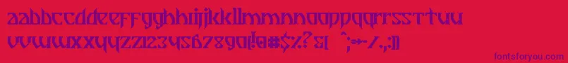 Breathe Fire II-Schriftart – Violette Schriften auf rotem Hintergrund