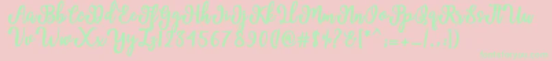 フォントbreather – ピンクの背景に緑の文字