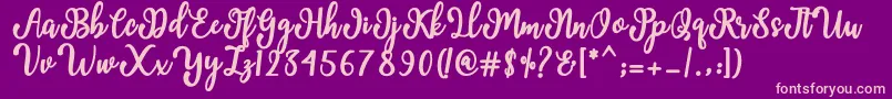 breather-Schriftart – Rosa Schriften auf violettem Hintergrund