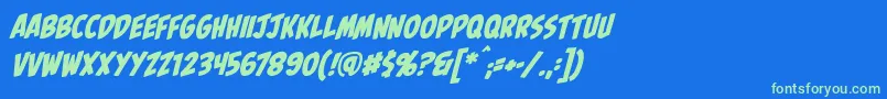 PalookabbItal Font – Green Fonts on Blue Background