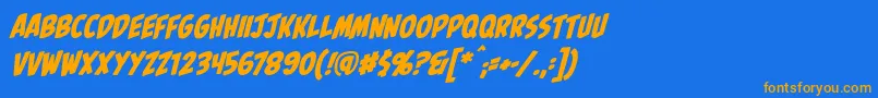 PalookabbItal Font – Orange Fonts on Blue Background