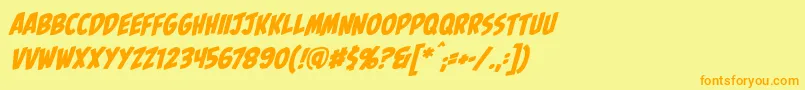 PalookabbItal Font – Orange Fonts on Yellow Background