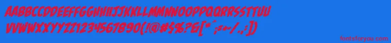 PalookabbItal Font – Red Fonts on Blue Background