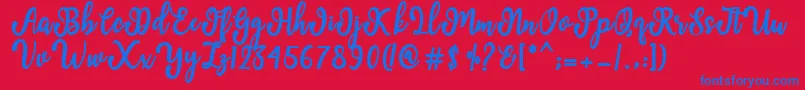 フォントbreather – 赤い背景に青い文字